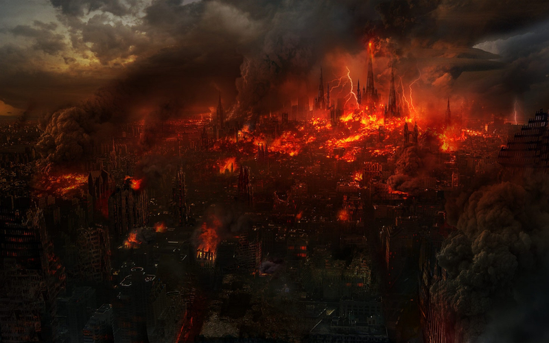 Illustration for article titled Astounding Concept Art of Cities Being Demolished